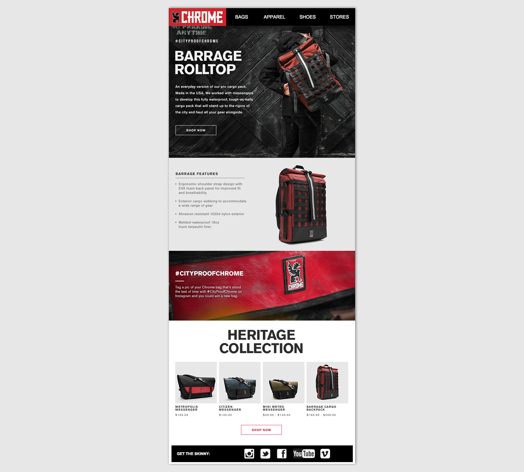 Chrome Industries campaign email