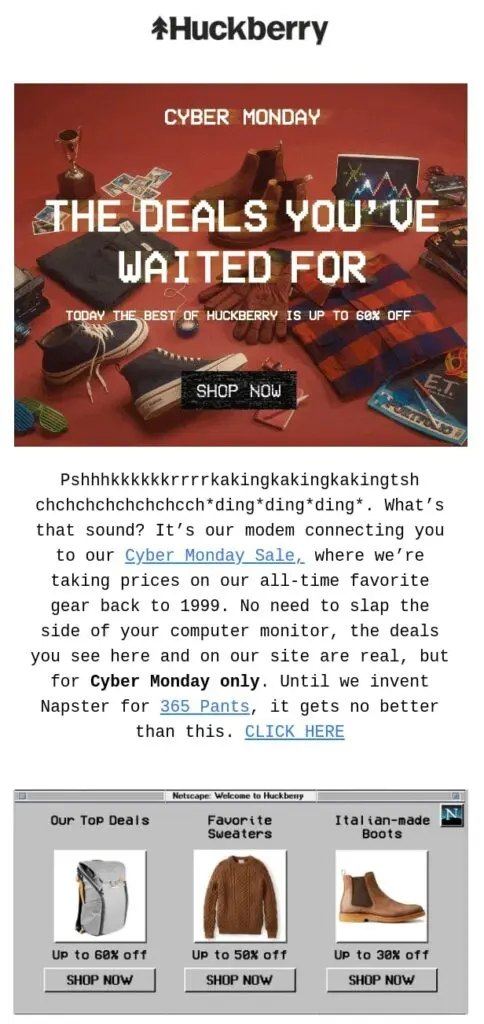 Huckberry 2019 Cyber Monday email