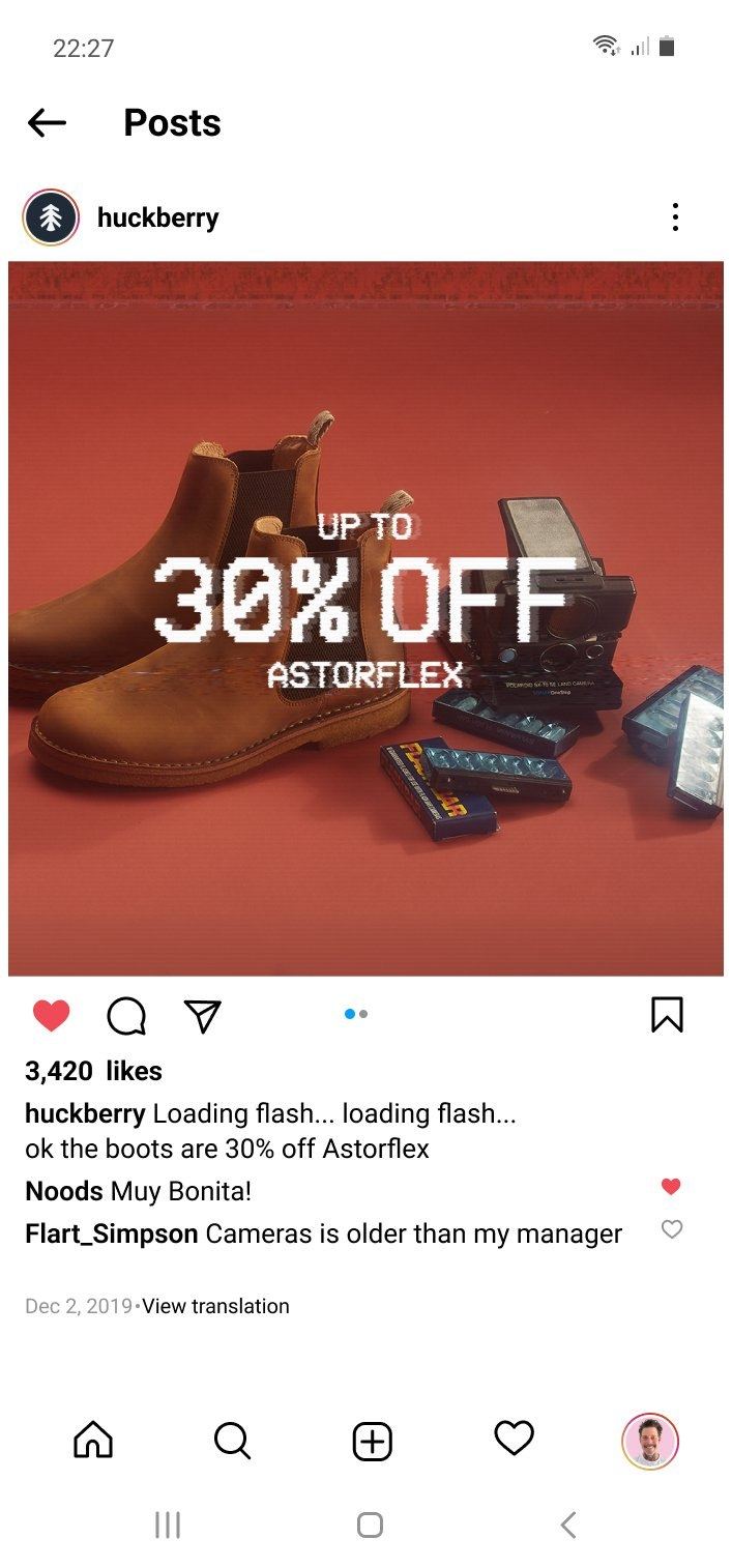 Huckberry 2019 Cyber Monday Instagram post